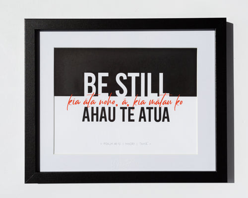 Psalm 46:10 - Maori: Be Still (Black) Table Top