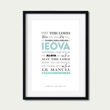Load image into Gallery viewer, Numbers 6:24-26 Samoan/English: Typography (Blue)