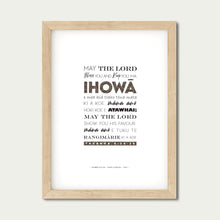 Load image into Gallery viewer, Numbers 6:24-26 - Māori / English: Typography (Brown)