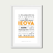 Load image into Gallery viewer, Numbers 6:24-26 Samoan: Typography (Orange)