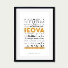 Load image into Gallery viewer, Numbers 6:24-26 Samoan: Typography (Orange)