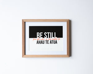 Psalm 46:10 - Maori: Be Still (Natural) Table Top