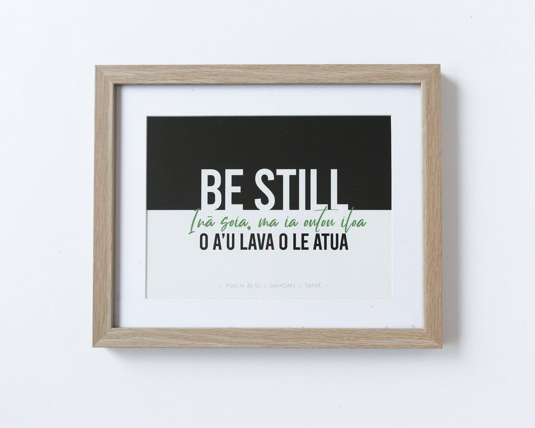 Psalm 46:10 - Samoan: Be Still (Natural) Table Top