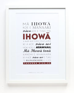 Numbers 6:24-26 - Maori - Blessing on You (White) A3