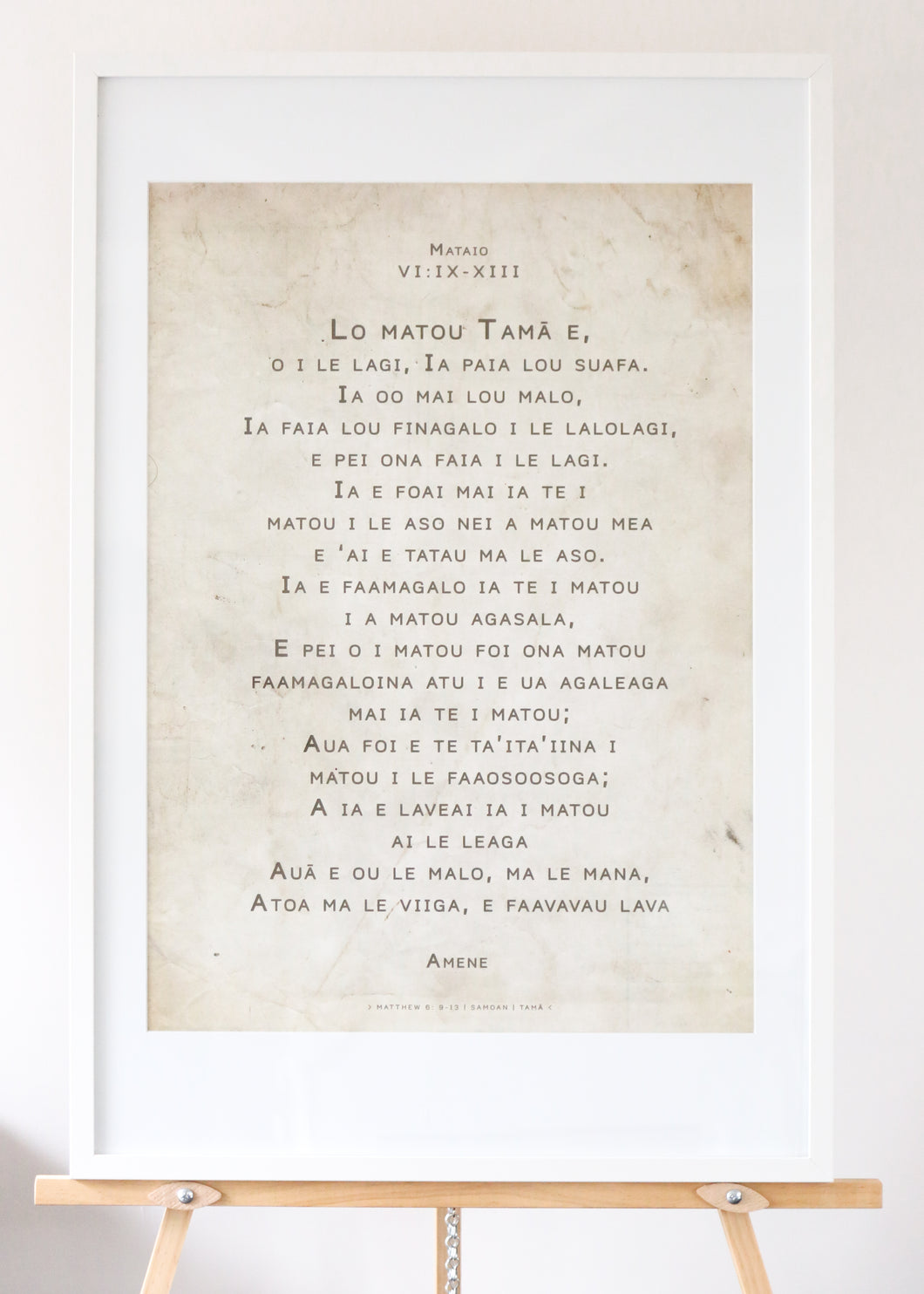 Matthew 6 - Samoan, The Lord's Prayer CLASEC - (White) A1