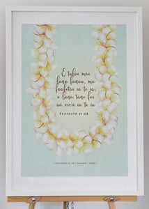 Proverbs 31:28 - Samoan - Her children rise up and call her blessed - Green Pastel (White) A2