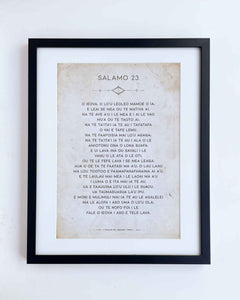Psalms 23 - Samoan: The Lord is my shepherd CLASEC (Black) A3