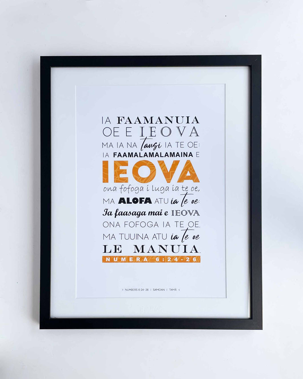 Numbers 6:24-26 - Samoan - Blessing on You (Black) A3